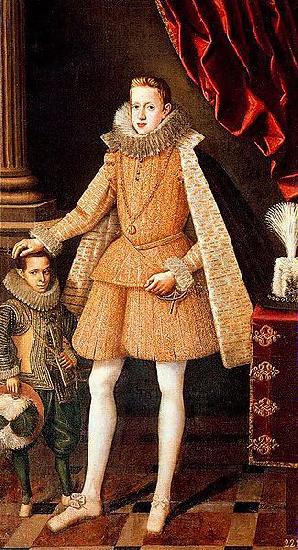 Rodrigo de Villandrando Portrait of infante Felipe (future Phillip IV) with dwarf Soplillo oil painting image